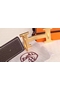 Hermes H Belt Buckle & Chocolate Clemence 32 MM Strap  Replica