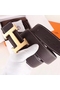 Hermes H Belt Buckle & Chocolate Clemence 32 MM Strap  Replica