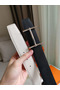 Hermes H d'Ancre Reversible Belt In Black/White Epsom Leather  Replica