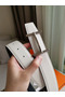 Hermes H d'Ancre Reversible Belt In Black/White Epsom Leather  Replica