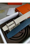 Hermes H d'Ancre Reversible Belt In Blue/White Epsom Leather  Replica