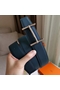 Hermes H d'Ancre Reversible Belt In Blue/White Epsom Leather  Replica