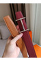 Hermes H d'Ancre Reversible Belt In Gold/Red Epsom Leather  Replica