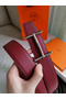 Hermes H d'Ancre Reversible Belt In Gold/Red Epsom Leather  Replica