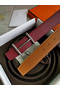 Hermes H d'Ancre Reversible Belt In Gold/Red Epsom Leather  Replica
