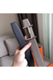Hermes H d'Ancre Reversible Belt In Grey/Noir Leather  Replica
