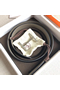 Hermes H d'Ancre Reversible Belt In Grey/Noir Leather  Replica