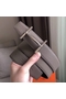 Hermes H d'Ancre Reversible Belt In Grey/Noir Leather  Replica