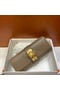 Hermes H Medor swift Leather Clutch 37566 gray&Gold hardware  Replica
