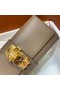 Hermes H Medor swift Leather Clutch 37566 gray&Gold hardware  Replica