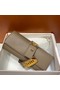 Hermes H Medor swift Leather Clutch 37566 gray&Gold hardware  Replica