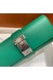 Hermes H Medor swift Leather Clutch 37566 green&Silver hardware  Replica