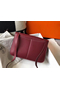 Hermes Halzan 31cm Bag In Bordeaux Clemence Leather  Replica