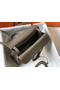 Hermes Halzan 31cm Bag In Taupe Clemence Leather  Replica