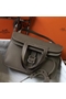 Hermes Halzan 31cm Bag In Taupe Clemence Leather  Replica