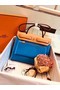 Hermes Herbag 31CM Original Canvas Leather & Calfskin 45987 Blue&Apricot  Replica