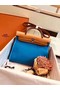 Hermes Herbag 31CM Original Canvas Leather & Calfskin 45987 Blue&Apricot  Replica