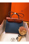 Hermes Herbag 31CM Original Canvas Leather & Calfskin 45987 Blue&Brown  Replica