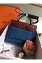 Hermes Herbag 31CM Original Canvas Leather & Calfskin 45987 Blue&Wine  Replica