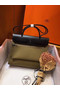 Hermes Herbag 31CM Original Canvas Leather & Calfskin 45987 green&Black  Replica