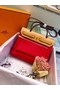 Hermes Herbag 31CM Original Canvas Leather & Calfskin 45987 Red&Apricot  Replica