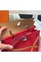 Hermes Herbag 31CM Original Canvas Leather & Calfskin 45987 Red&Apricot  Replica