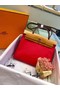 Hermes Herbag 31CM Original Canvas Leather & Calfskin 45987 Red&Apricot  Replica