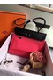 Hermes Herbag 31CM Original Canvas Leather & Calfskin 45987 Red&Black  Replica