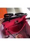 Hermes Herbag 31CM Original Canvas Leather & Calfskin 45987 Red&Black  Replica