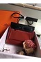 Hermes Herbag 31CM Original Canvas Leather & Calfskin 45987 Wine&Black  Replica