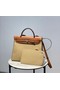 Hermes Herbag 31CM Original Canvas Leather & Calfskin 48887 Cream&brown  Replica