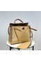 Hermes Herbag 31CM Original Canvas Leather & Calfskin 48887 Cream&brown  Replica