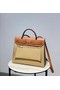 Hermes Herbag 31CM Original Canvas Leather & Calfskin 48887 Cream&brown  Replica
