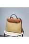 Hermes Herbag 31CM Original Canvas Leather & Calfskin 48887 Cream&brown  Replica