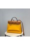 Hermes Herbag 31CM Original Canvas Leather & Calfskin 48887 light yellow&brown  Replica