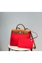 Hermes Herbag 31CM Original Canvas Leather & Calfskin 48887 red&brown  Replica