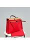 Hermes Herbag 31CM Original Canvas Leather & Calfskin 48887 red&brown  Replica