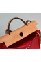 Hermes Herbag 31CM Original Canvas Leather & Calfskin 48887 red&brown  Replica