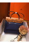 Hermes Herbag Zip 31cm Bag In Brown And Blue  Replica