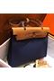 Hermes Herbag Zip 31cm Bag In Brown And Blue  Replica