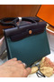 Hermes Herbag Zip 31cm Bag In Navy And Green  Replica