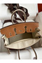 Hermes HSS Birkin 25 Bicolor Bag in Gold and Craie Clemence Leather  Replica