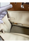 Hermes HSS Birkin 25 Bicolor Bag in Gold and Craie Clemence Leather  Replica