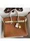 Hermes HSS Birkin 25 Bicolor Bag in Gold and Craie Clemence Leather  Replica