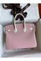 Hermes HSS Birkin 25 Bicolor Bag in Pink and Craie Chevre Mysore Leather  Replica