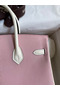 Hermes HSS Birkin 25 Bicolor Bag in Pink and Craie Chevre Mysore Leather  Replica