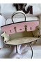 Hermes HSS Birkin 25 Bicolor Bag in Pink and Craie Chevre Mysore Leather  Replica