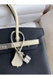 Hermes HSS Birkin 30 Bicolor Bag in Black and Craie Epsom Calfskin  Replica