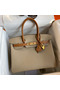 Hermes HSS Birkin 30 Bicolor Bag in Trench and Gold Epsom Calfskin  Replica