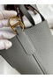 Hermes In The Loop 18 Handmade Bag in Gris Meyer Clemence Leather  Replica